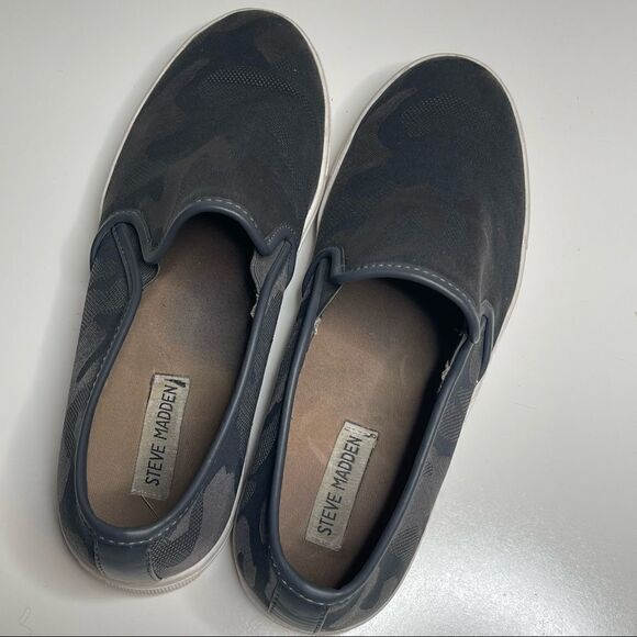 Steve Madden Men's Benning Gray Canvas Slip On Sneakers Shoes 9 M US - Picture 5 of 8